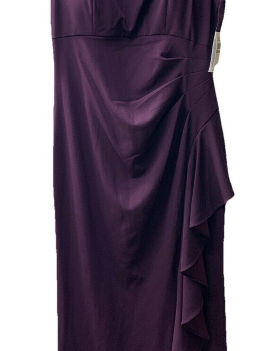 Alex Evenings Women's Long Cascade Ruffle Sleeveless Leg Slit Dress Size 14